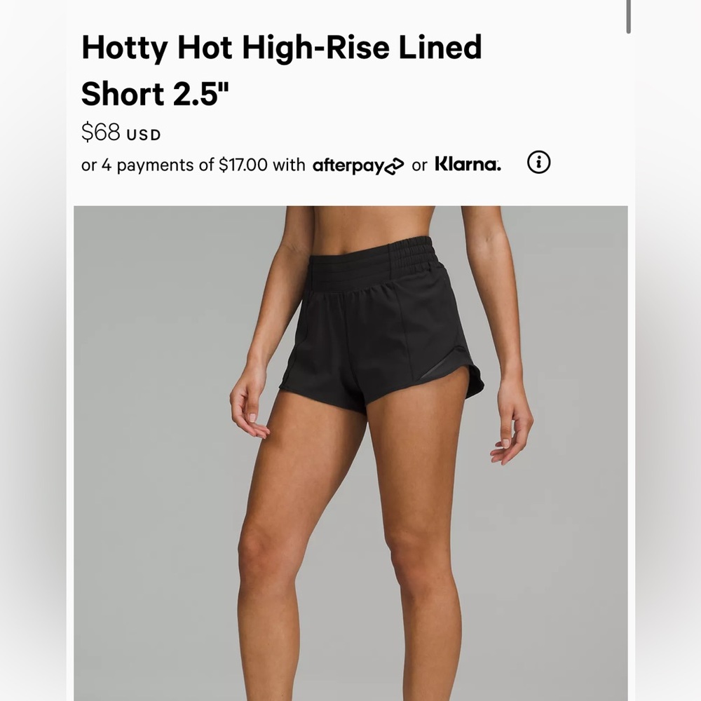 Lululemon hotty hots 2.5 inch shorts